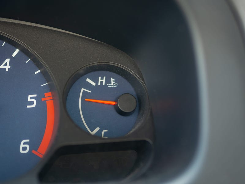 A car's temperature gauge