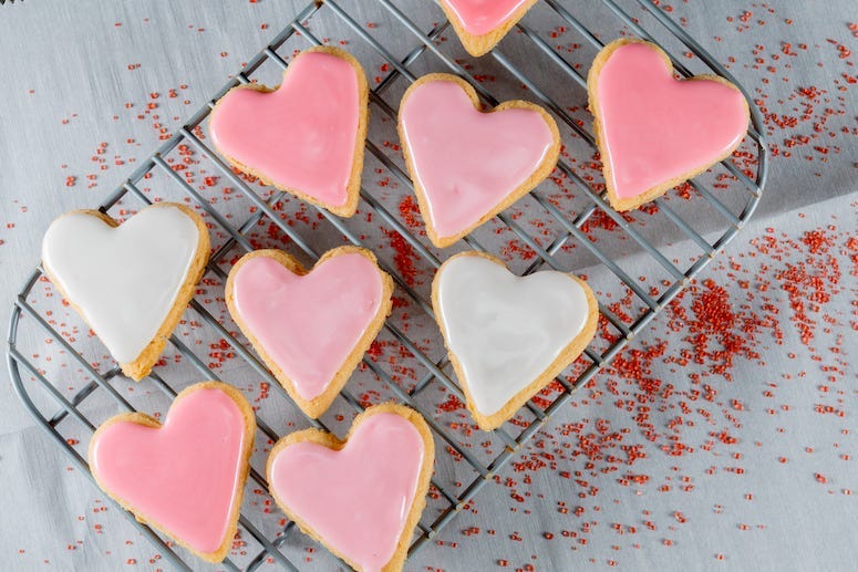Heart Cookies, Cooling Rack, Valentine's Day, Heart, Cookies