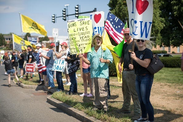 Anti-gun counter protesters