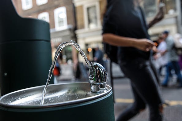 A public water fountain