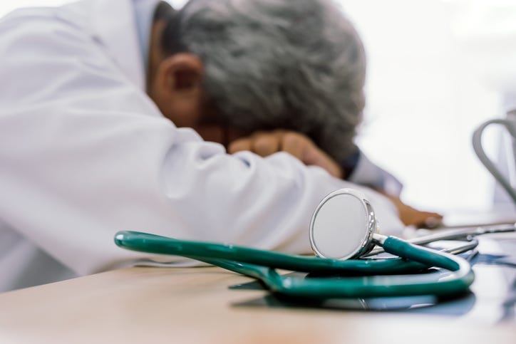 Tired doctor.
