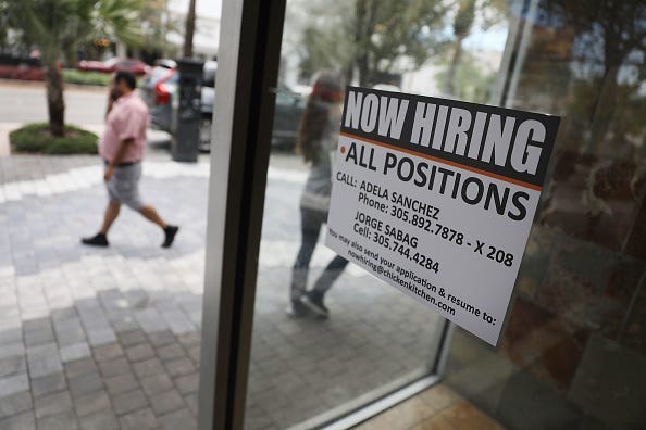 Now hiring sign coronavirus