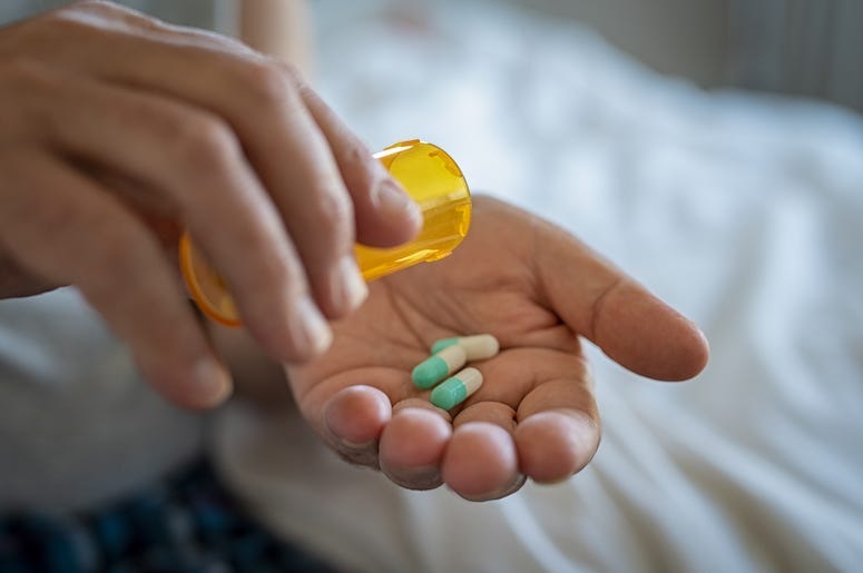 Man, Hand, Pills, Bottle, Medicine, Drugs