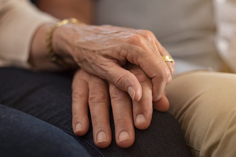 Senior Couple, Holding Hands
