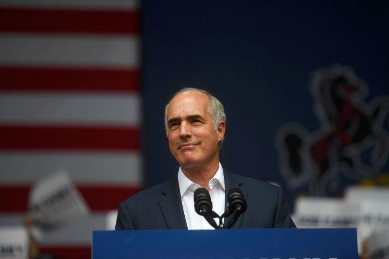 Senator Bob Casey (D- PA) addresses supporters.