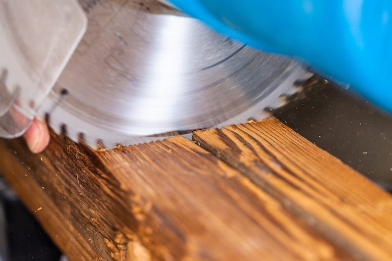 Buzz Saw, Cutting, Wood, Close Up