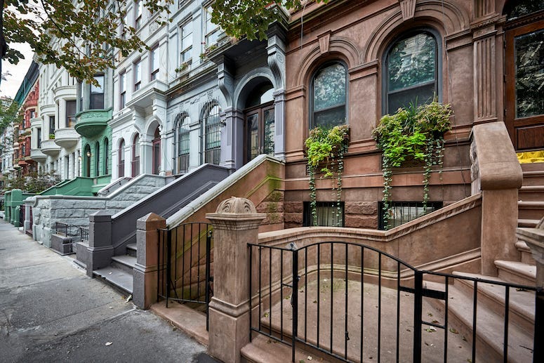 New York, Street, Apartments, Brownstone, Buildings