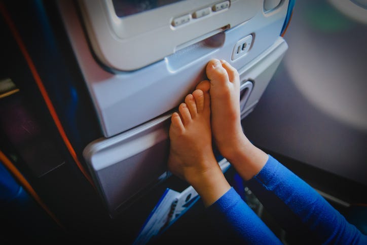 feet on a plane