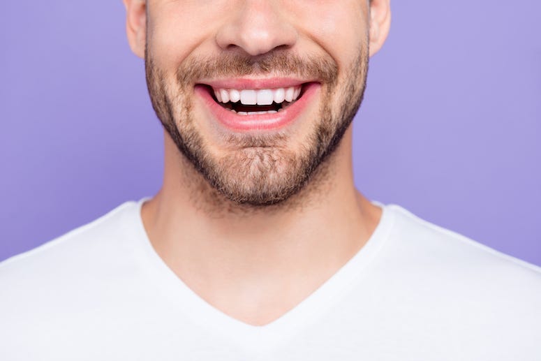 Facial Hair, Beard, Male, Smile, Purple Background