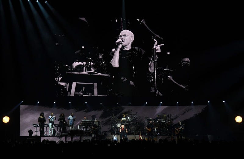 Phil Collins performs during a stop of his Not Dead Yet Tour at MGM Grand Garden Arena on October 27, 2018 in Las Vegas, Nevada