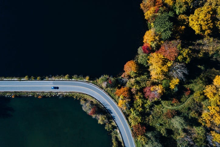 Scenic lake drive