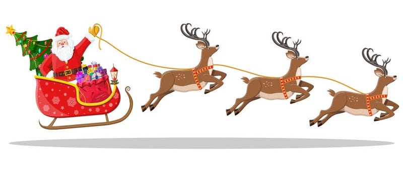 Santa and his reindeer