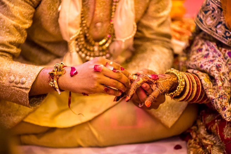 Indian Wedding, Bride, Groom, Traditional Ritual