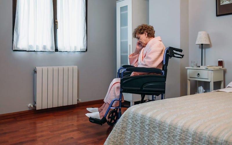 Elderly woman in a nursing home