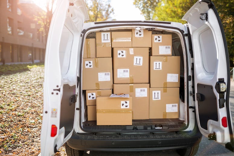 Delivery Truck, Van, Boxes, Parcels