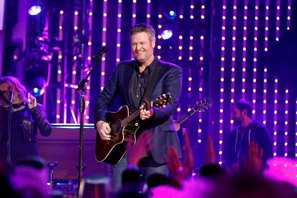 Blake Shelton with Guitar on Stage