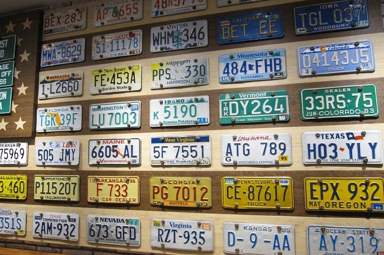 Expired License Plates from 1997