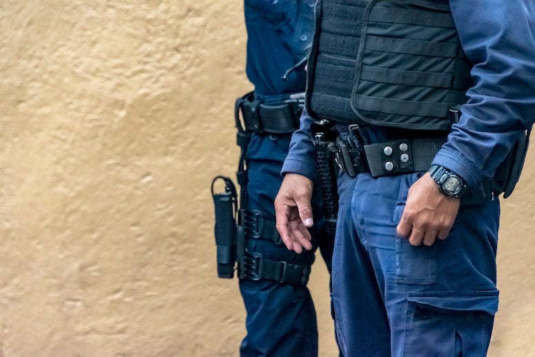 Police, Officers, Guards, Yellow Background