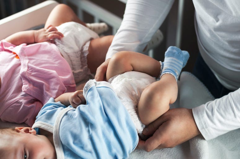 Newborns, Twins, Babies, Brother, Sister, Diaper Change