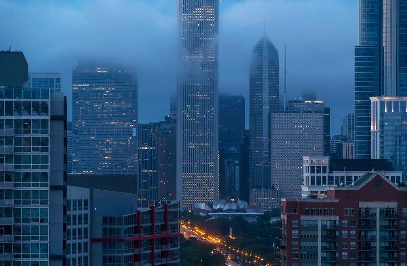 Foggy Chicago Skyline