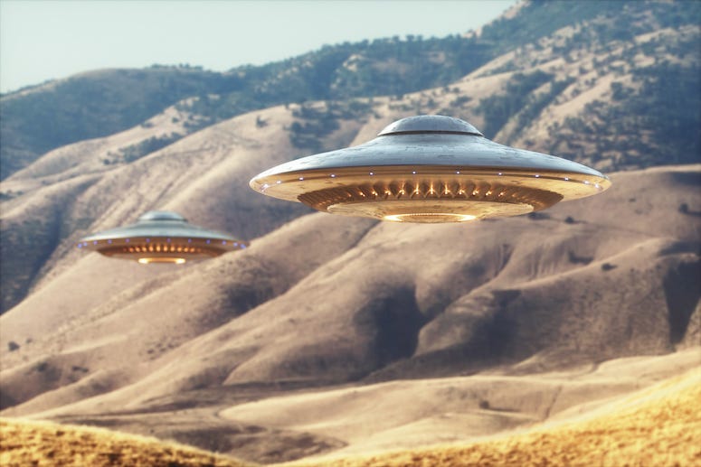 UFO, Desert, Mountains, Unidentified Flying Objects