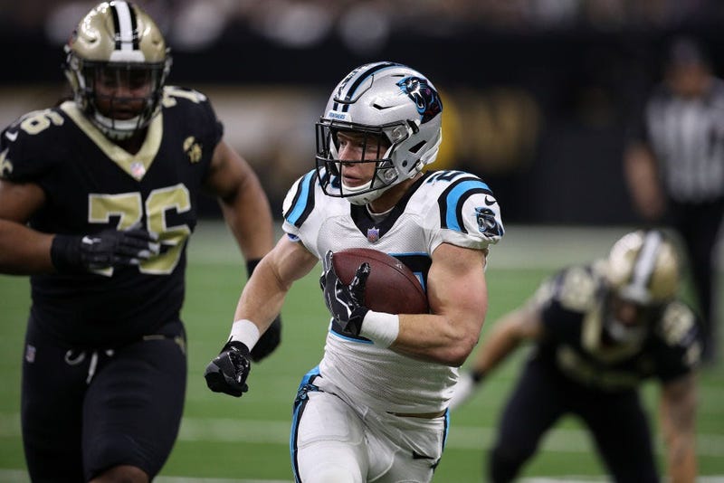 Christian McCaffery, working out, Carolina Panthers, Twitter
