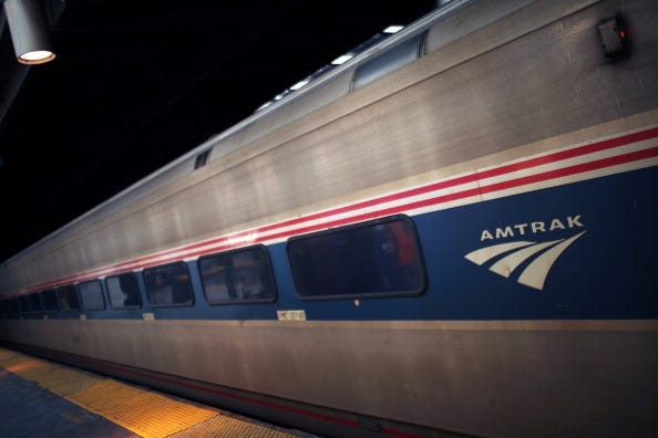 Amtrak train at Newark Penn Station