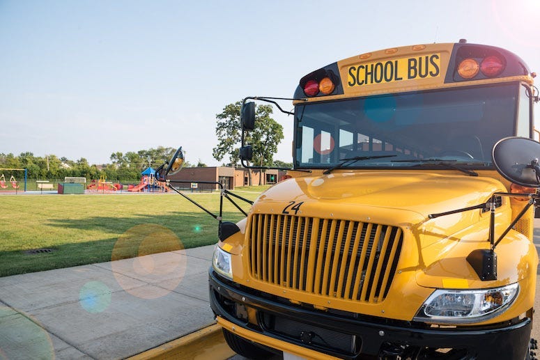 School Bus, Parked, Playground