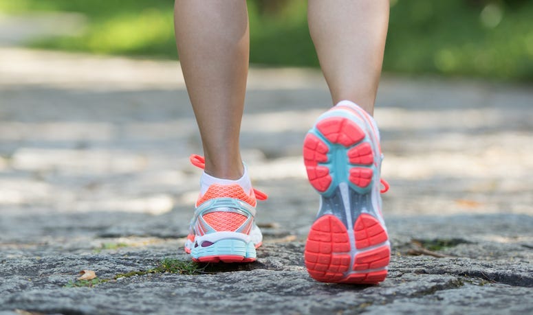 Woman, Trail, Walking, Sneakers