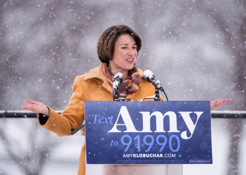 Sen. Amy Klobuchar (D-MN) announces her presidential bid in front of a crowd gathered at Boom Island Park on February 10, 2019 in Minneapolis, Minnesota.