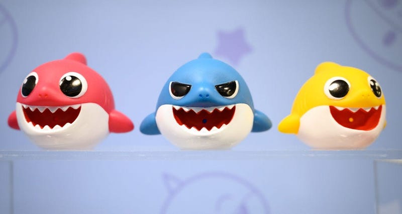 three baby sharks