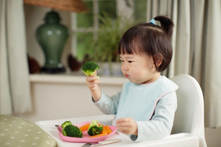 Child Eating Vegetables