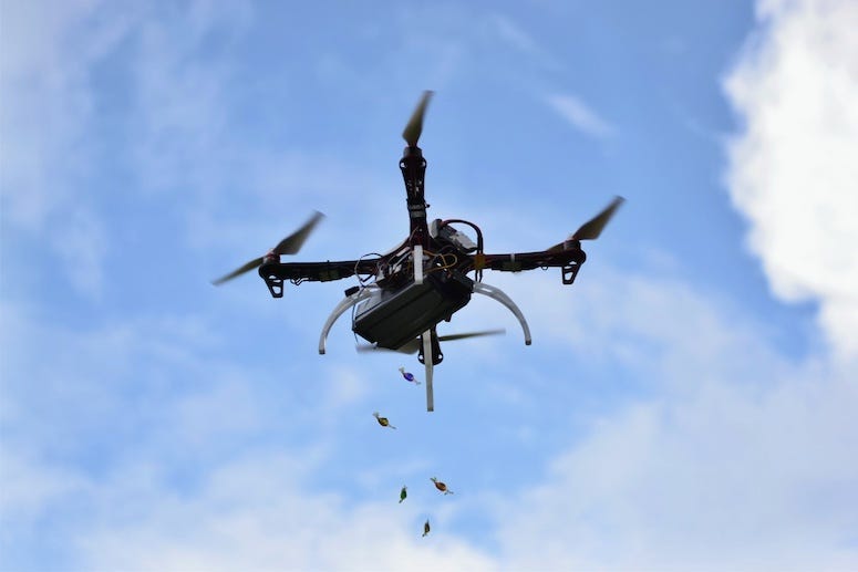 Drone, Candy, Flying, Dropping, Bonbons