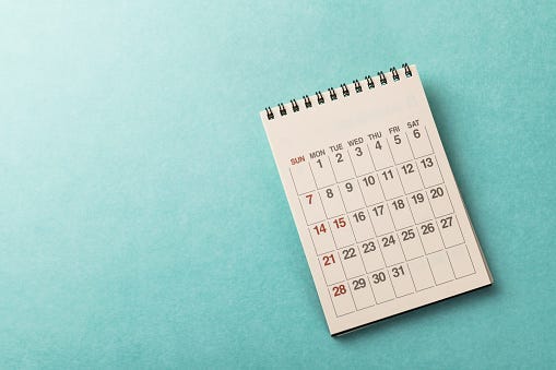 Calendar on Desk - Getty Images