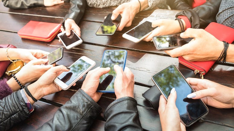 Teenagers, Cell Phones, Smartphones, Table