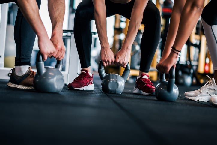 People exercising.