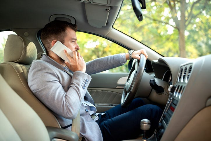 Using a cell phone while driving