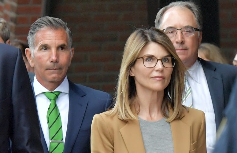 BOSTON, MA - APRIL 03: Lori Loughlin exits the John Joseph Moakley U.S. Courthouse after appearing in Federal Court to answer charges stemming from college admissions scandal on April 3, 2019 in Boston, Massachusetts.