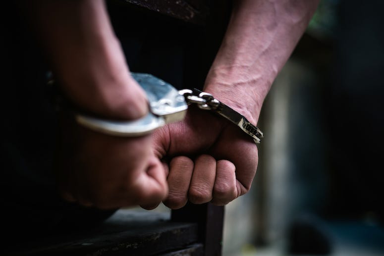 Man, Arrested, Handcuffs, Hands