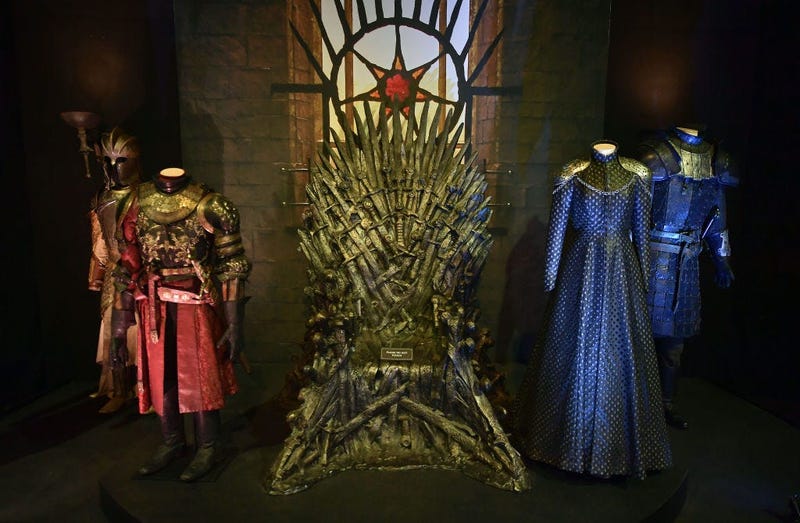 The Iron Throne room can be seen on display at the Game Of Thrones: The Touring Exhibition press launch at Titanic Exhibition Centre on April 10, 2019 in Belfast, Northern Ireland.