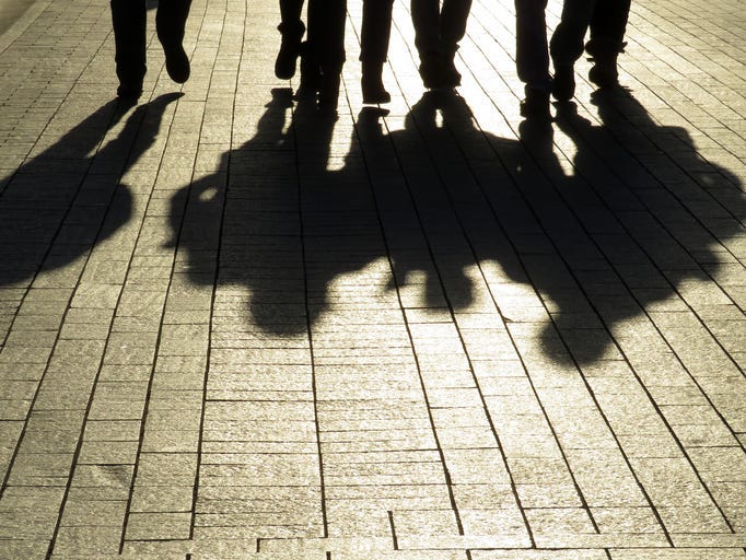 Shadow of gang members
