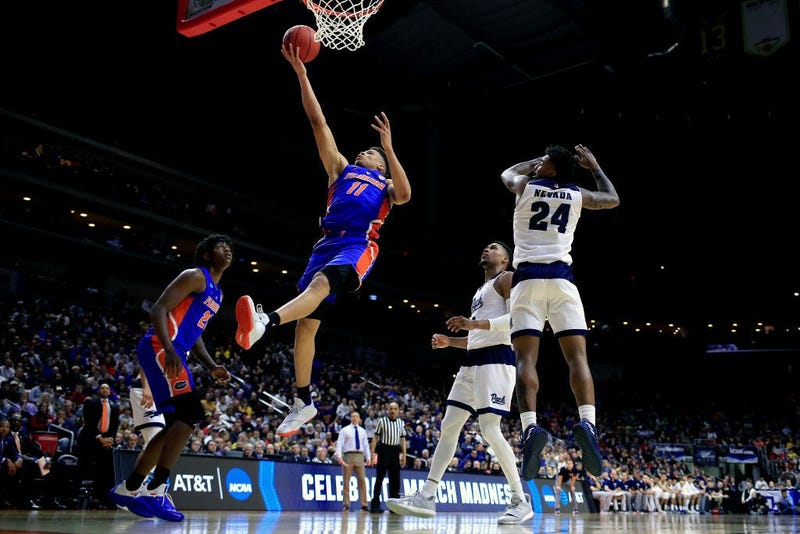 Keyontae Johnson #11 of the Florida Gators attempts a shot in the NCAA Men's Basketball Tournament