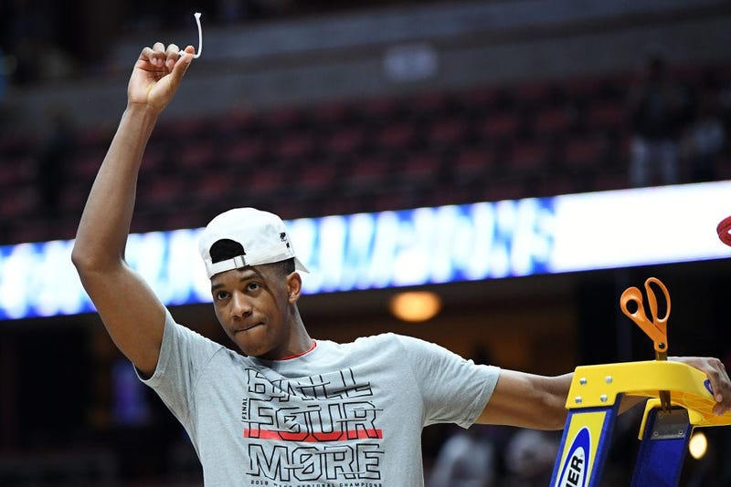 ANAHEIM, CALIFORNIA - MARCH 30: Jarrett Culver #23 of the Texas Tech Red Raiders cuts the net after defeating the Gonzaga Bulldogs during the 2019 NCAA Men's Basketball Tournament West Regional at Honda Center on March 30, 2019 in Anaheim, California. (Ph