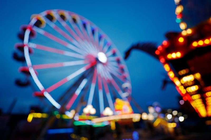 Amusement rides at a fair