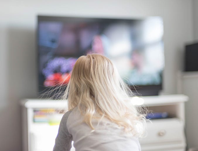 Child watching tv