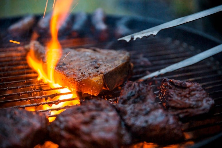 Steak, Grill, Cooking, Fire, Flame Grilled