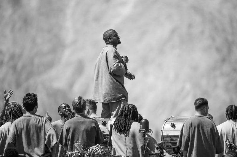 Kanye West performs Sunday Service during the 2019 Coachella Valley Music And Arts Festival on April 21, 2019 in Indio, California.