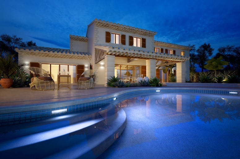 Mansion, Pool, Mediterranean villa