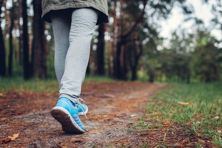 Person walking on a trail