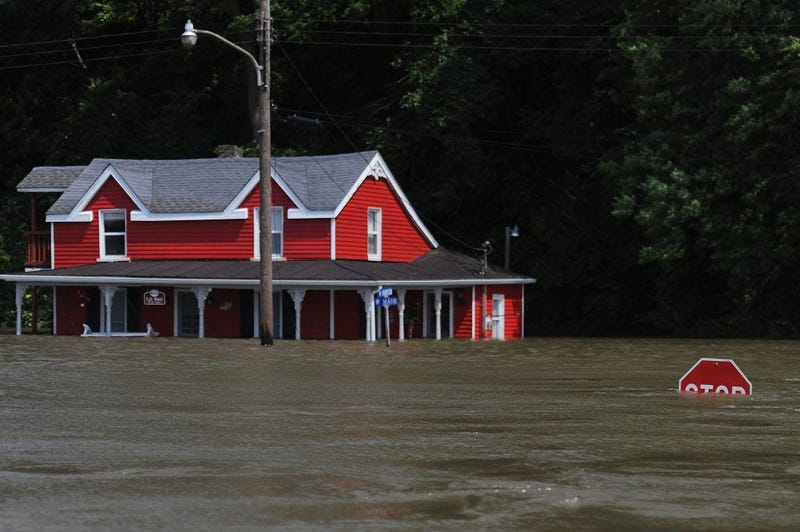 June 2019 flooding along Mississippi River in Grafton, Illinois